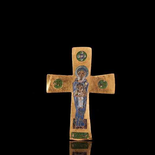 Byzantine enamelled gold cross